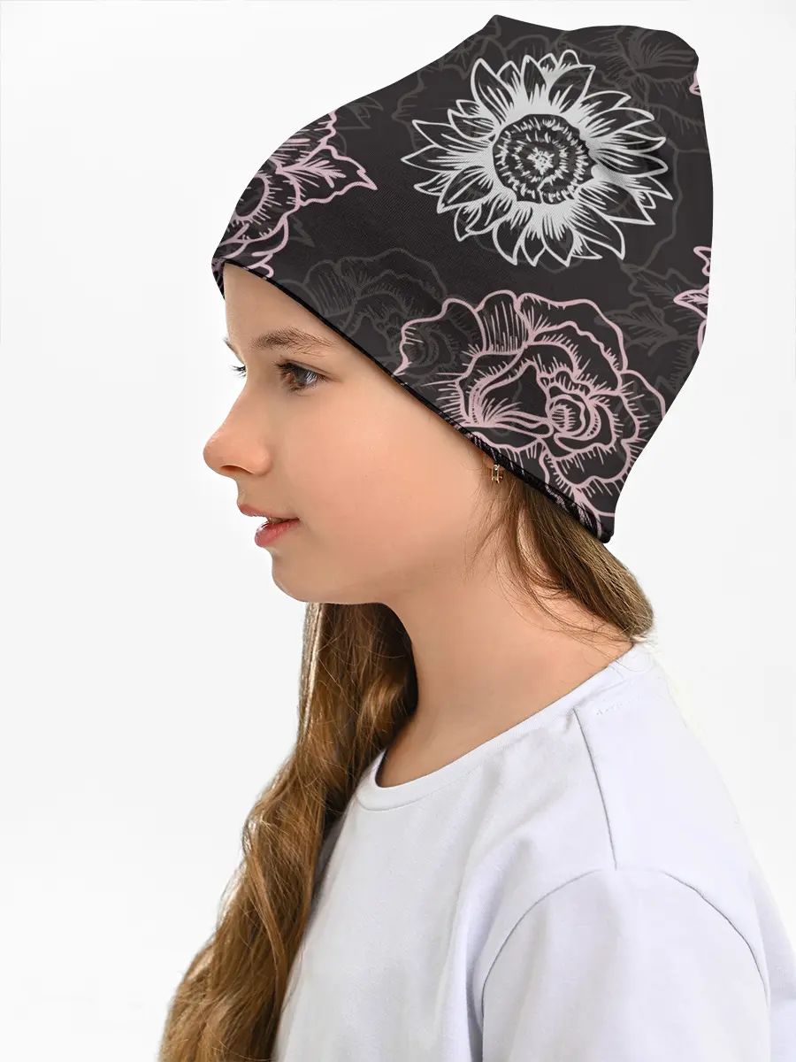 Детская шапка / Цветочный узор