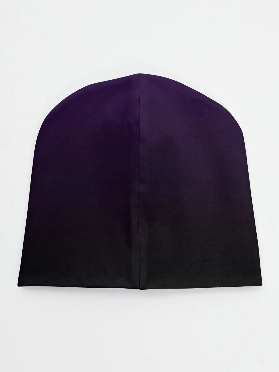 Детская шапка / черный кот на фиолетовом фоне