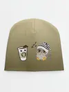 Детская шапка / сонная сова и кофе идеальное