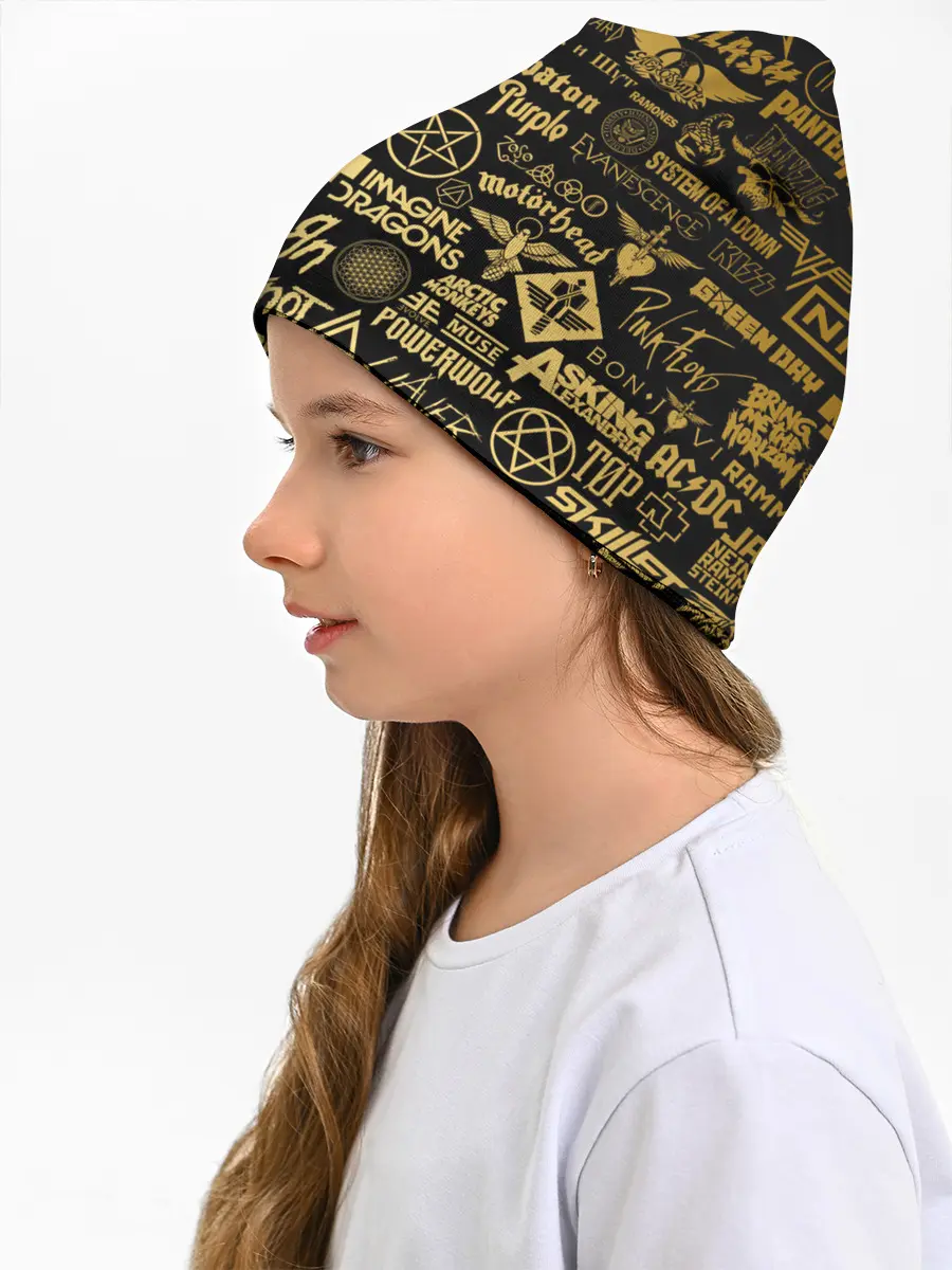 Детская шапка / ЛОГОТИПЫ РОК ГРУПП GOLD