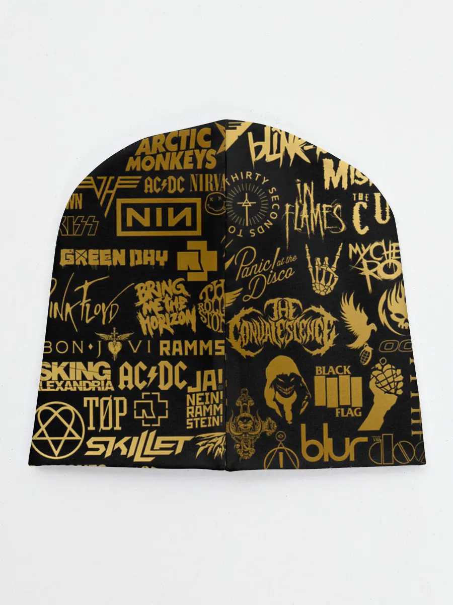 Детская шапка / ЛОГОТИПЫ РОК ГРУПП GOLD