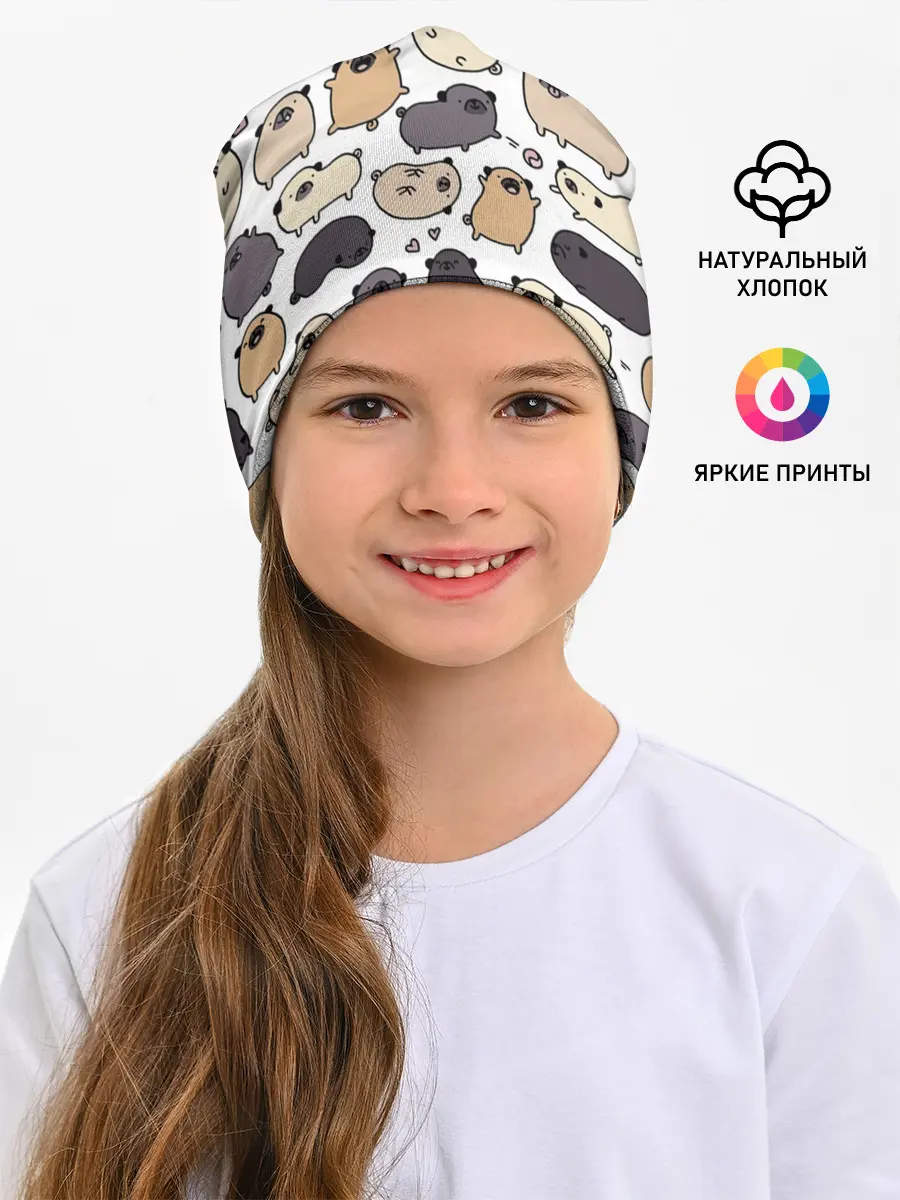 Детская шапка / Милые мопсы
