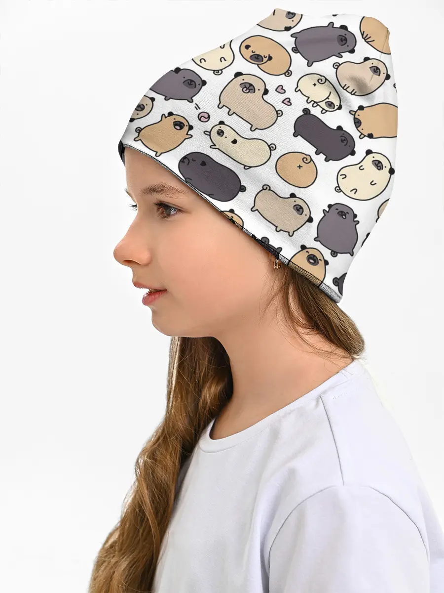 Детская шапка / Милые мопсы