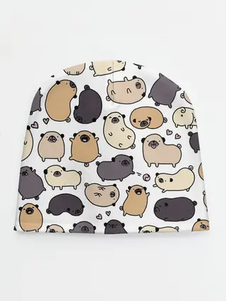 Детская шапка / Милые мопсы