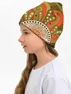Детская шапка / Детский оранжево-болотный