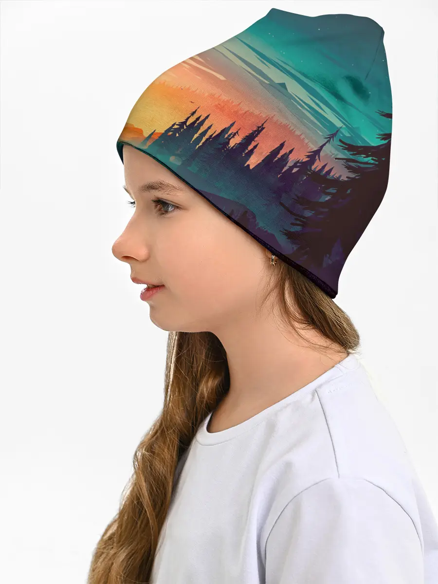 Детская шапка / Закат Лес