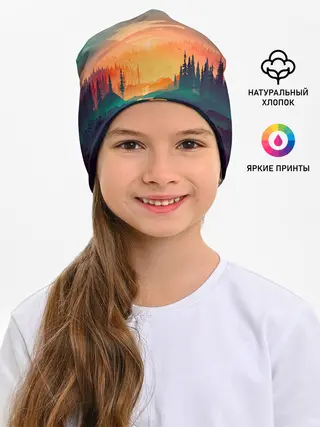 Детская шапка / Закат Лес