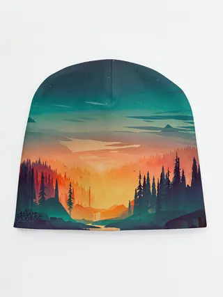 Детская шапка / Закат Лес