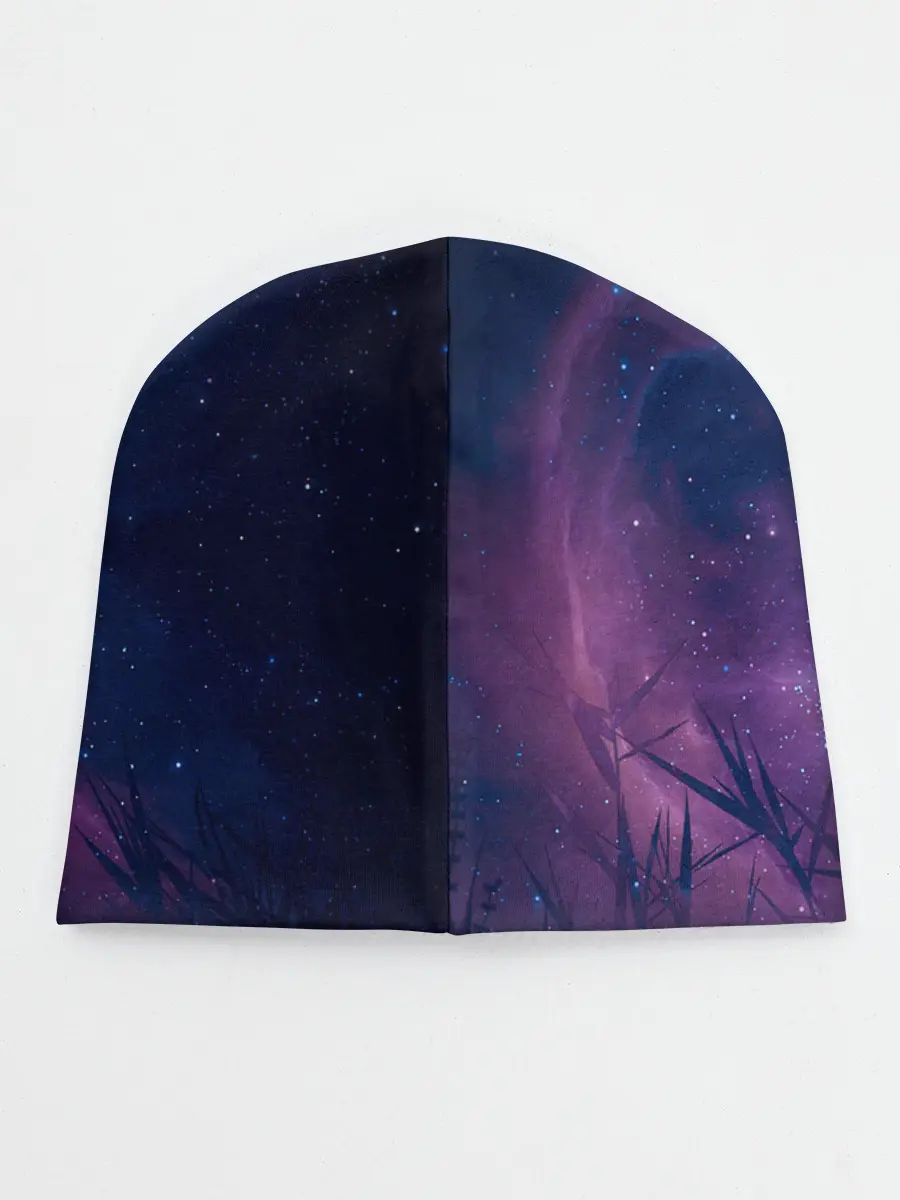 Детская шапка / Бабочка кот силуэт фиолетовый