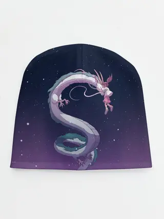 Детская шапка / Тихиро летает с драконом в ночном небе
