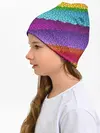 Детская шапка / Яркая мозаика радуга диагональ