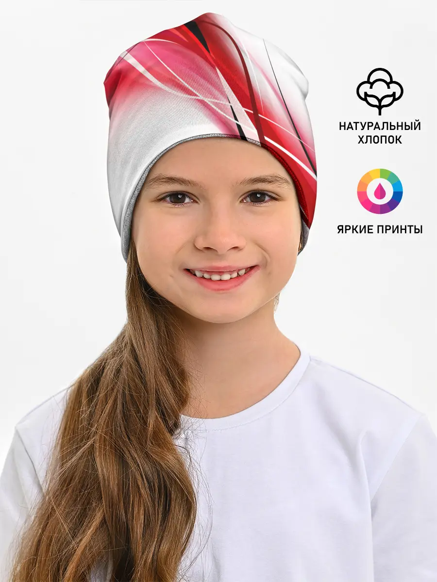 Детская шапка / GEOMETRY STRIPES RED