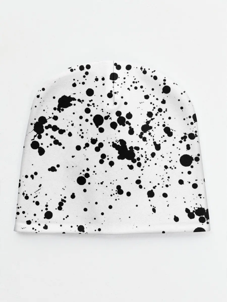 Детская шапка / Далматинец - брызги чёрными пятнами