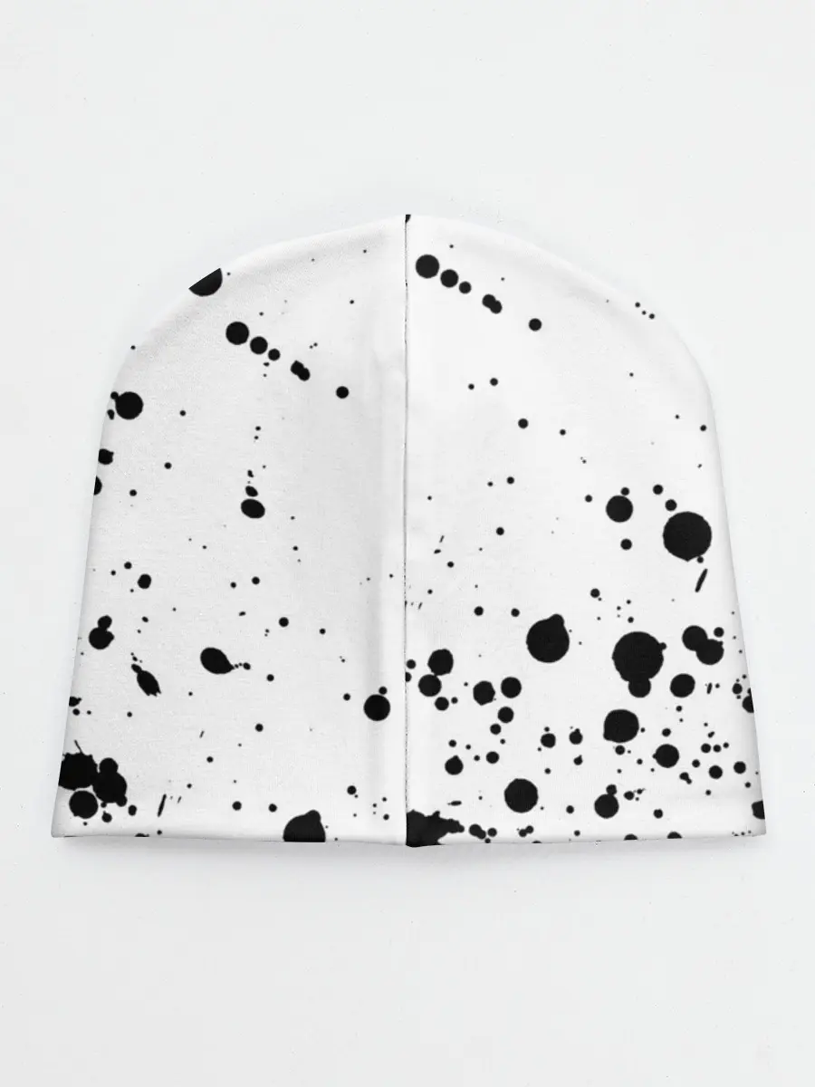 Детская шапка / Далматинец - брызги чёрными пятнами