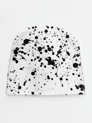 Детская шапка / Далматинец - брызги чёрными пятнами