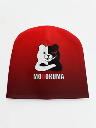 Детская шапка / monokuma на красном градиенте