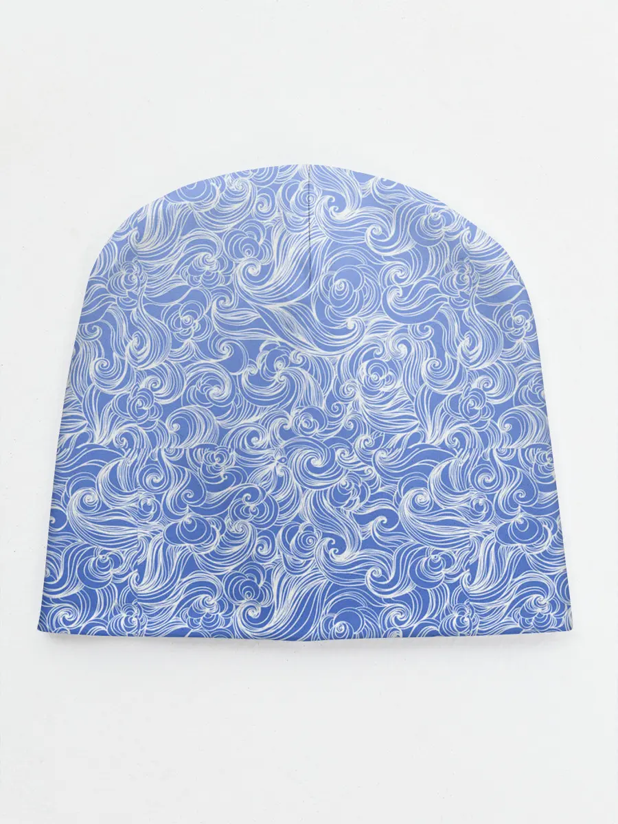 Детская шапка / Волны на голубом фоне