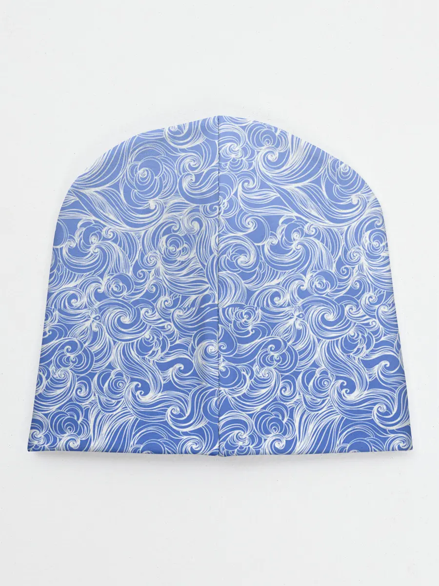 Детская шапка / Волны на голубом фоне