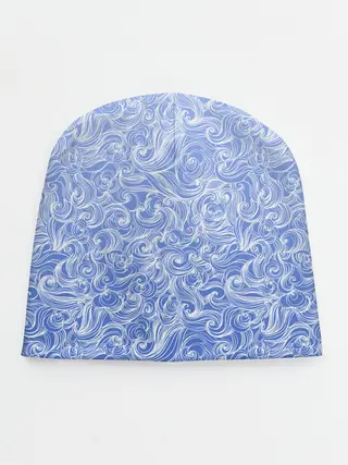 Детская шапка / Волны на голубом фоне