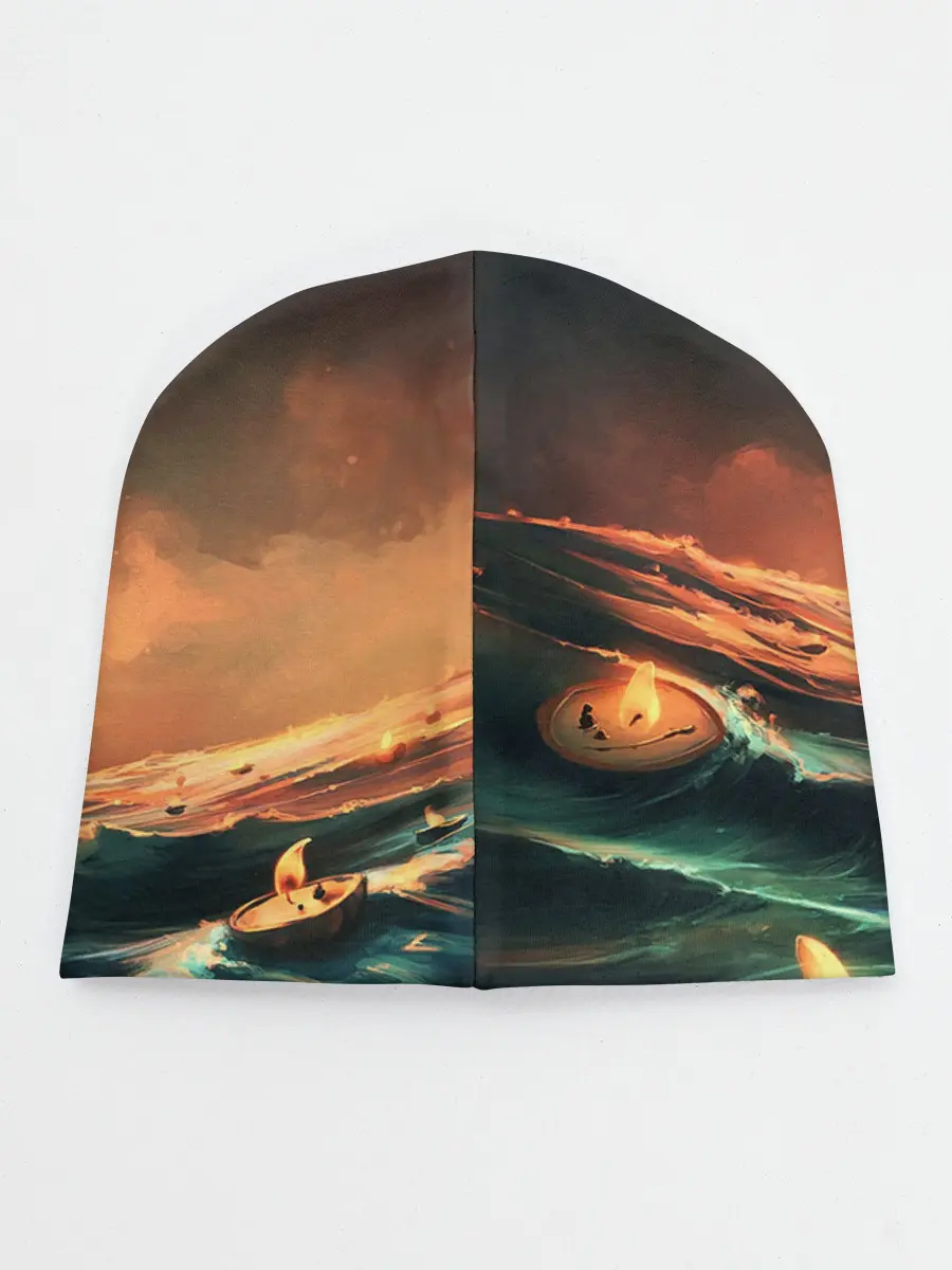 Детская шапка / Фэнтези море корабли закат