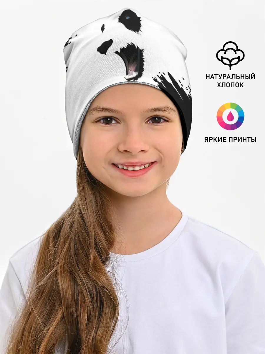 Детская шапка / Панда | ЧБ