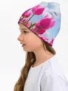 Детская шапка / Розовые тюльпаны