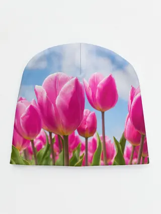 Детская шапка / Розовые тюльпаны