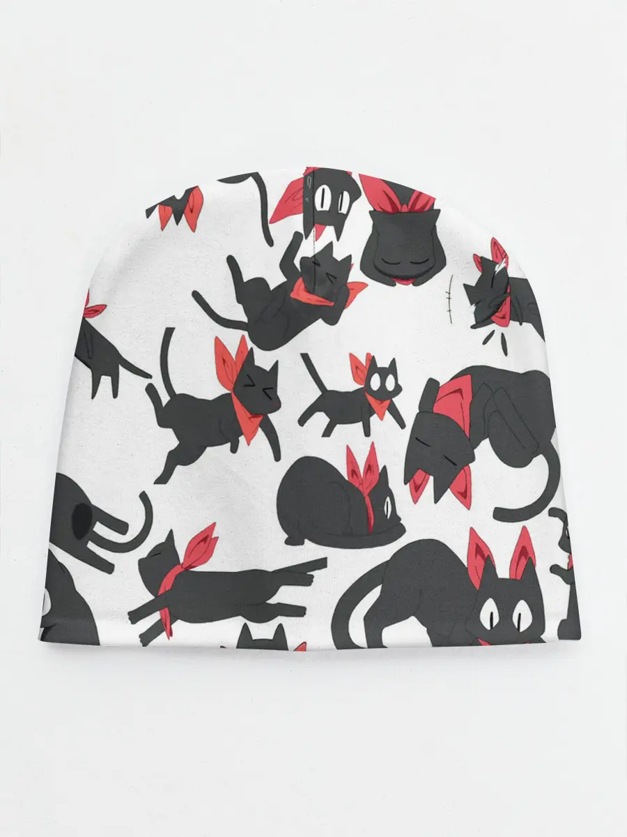 Детская шапка / Черный котик