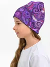 Детская шапка / фиолетовый этнический дудлинг