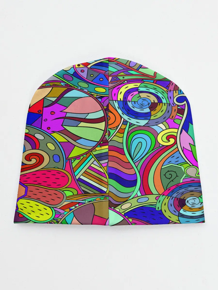 Детская шапка / Дудлы узор разноцветный хиппи