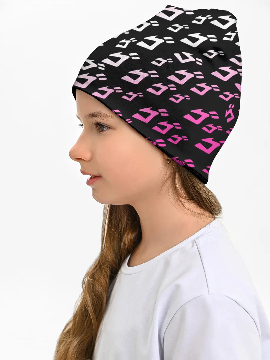 Детская шапка / Паттерн джоджо белорозовый