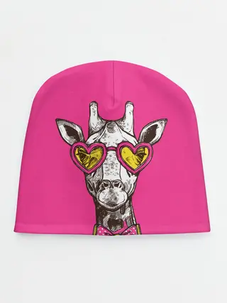 Детская шапка / жираф в очках