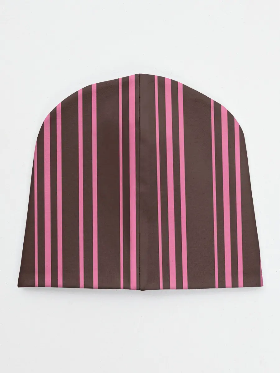 Детская шапка / Чёрно-розовые линии