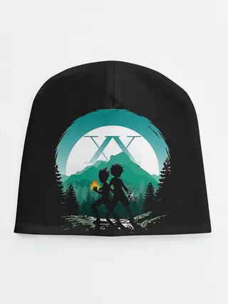 Детская шапка / HH в круге бирюзовом