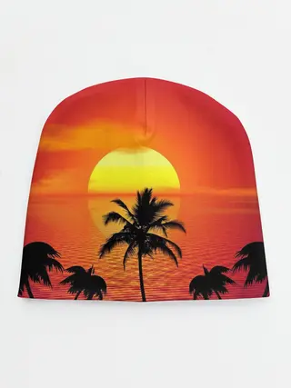 Детская шапка / Пальмы на фоне моря