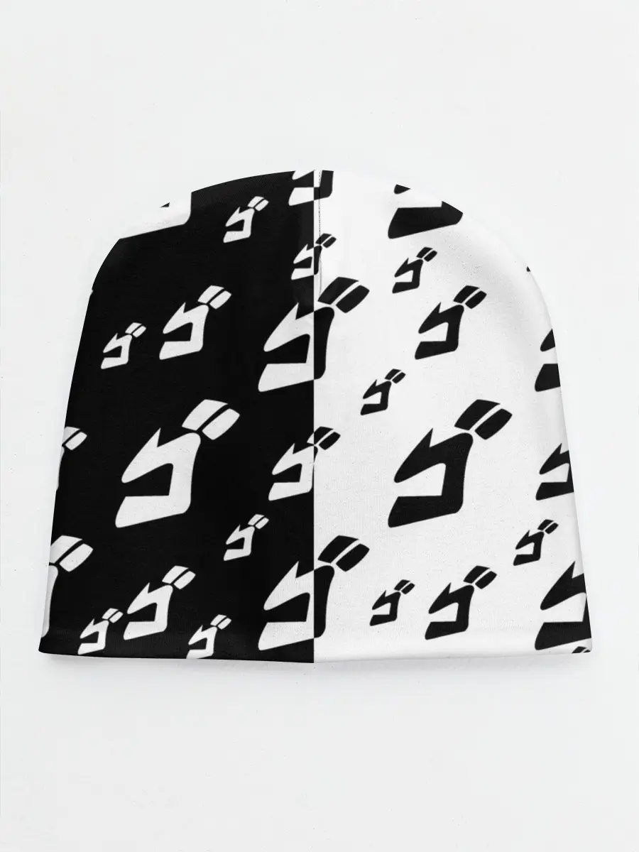 Детская шапка / Паттерн ДжоДжо черно-белый