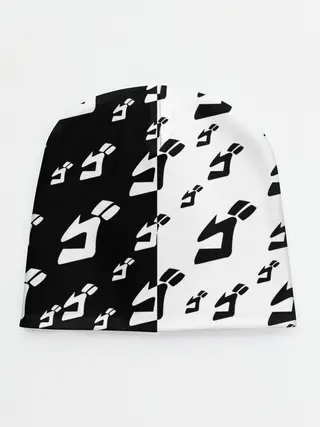 Детская шапка / Паттерн ДжоДжо черно-белый