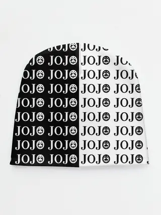 Детская шапка / Логотип джо джо паттерн черно-белый