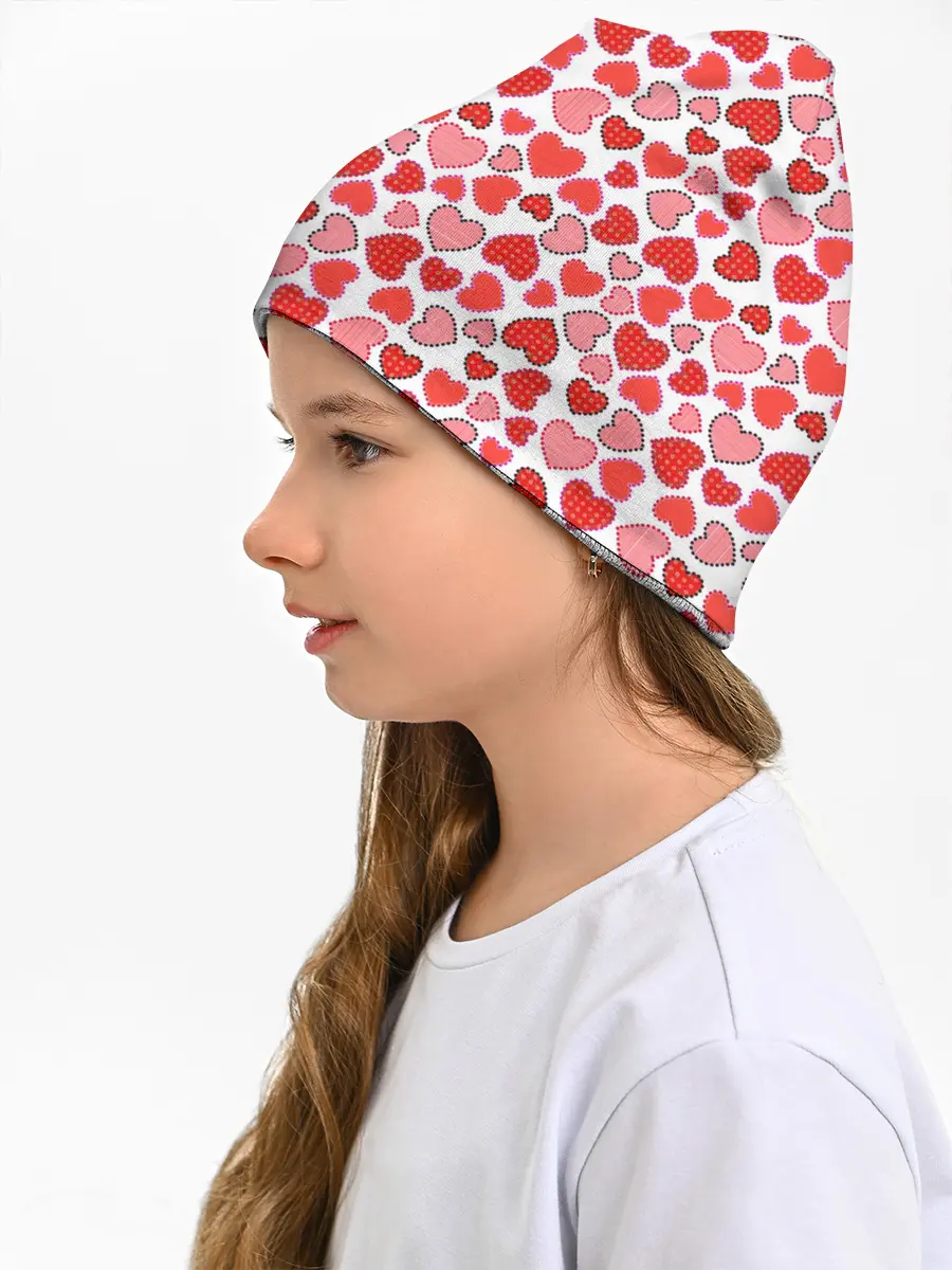 Детская шапка / Сердечки паттерн