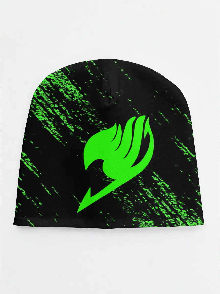 Детская шапка / Хвост Феи зеленая диагональ