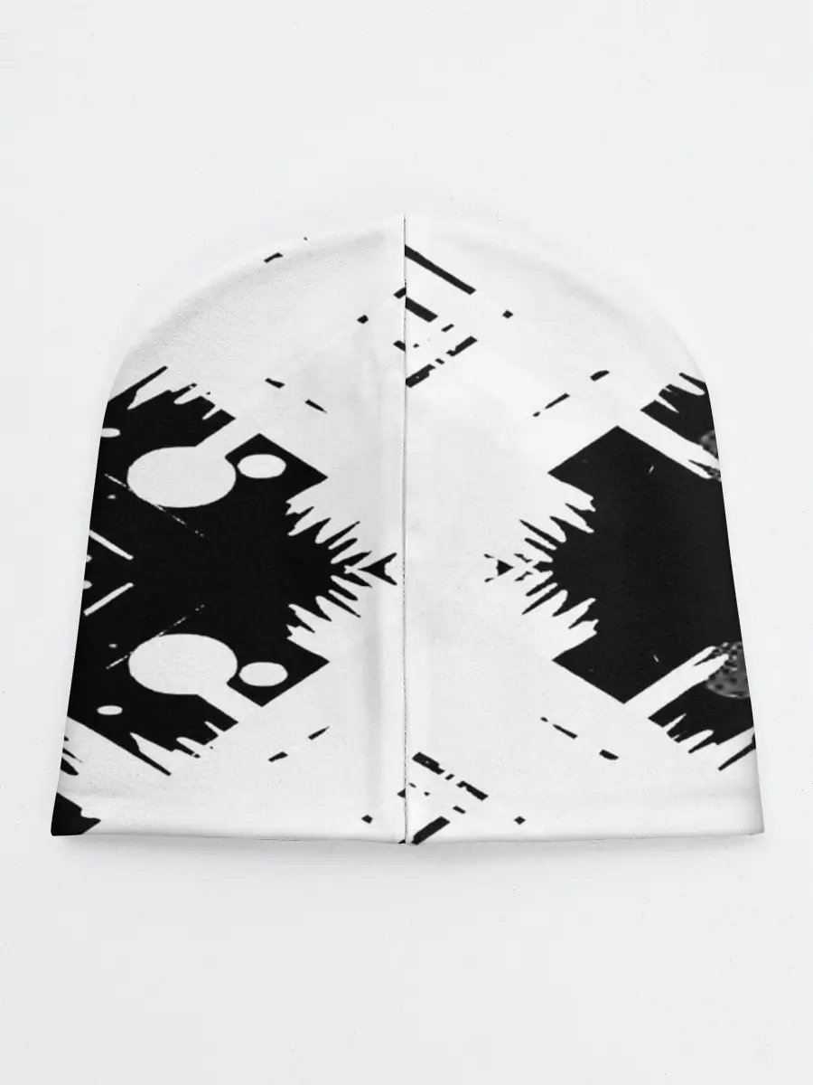 Детская шапка / Хвост Феи геометрия в чб