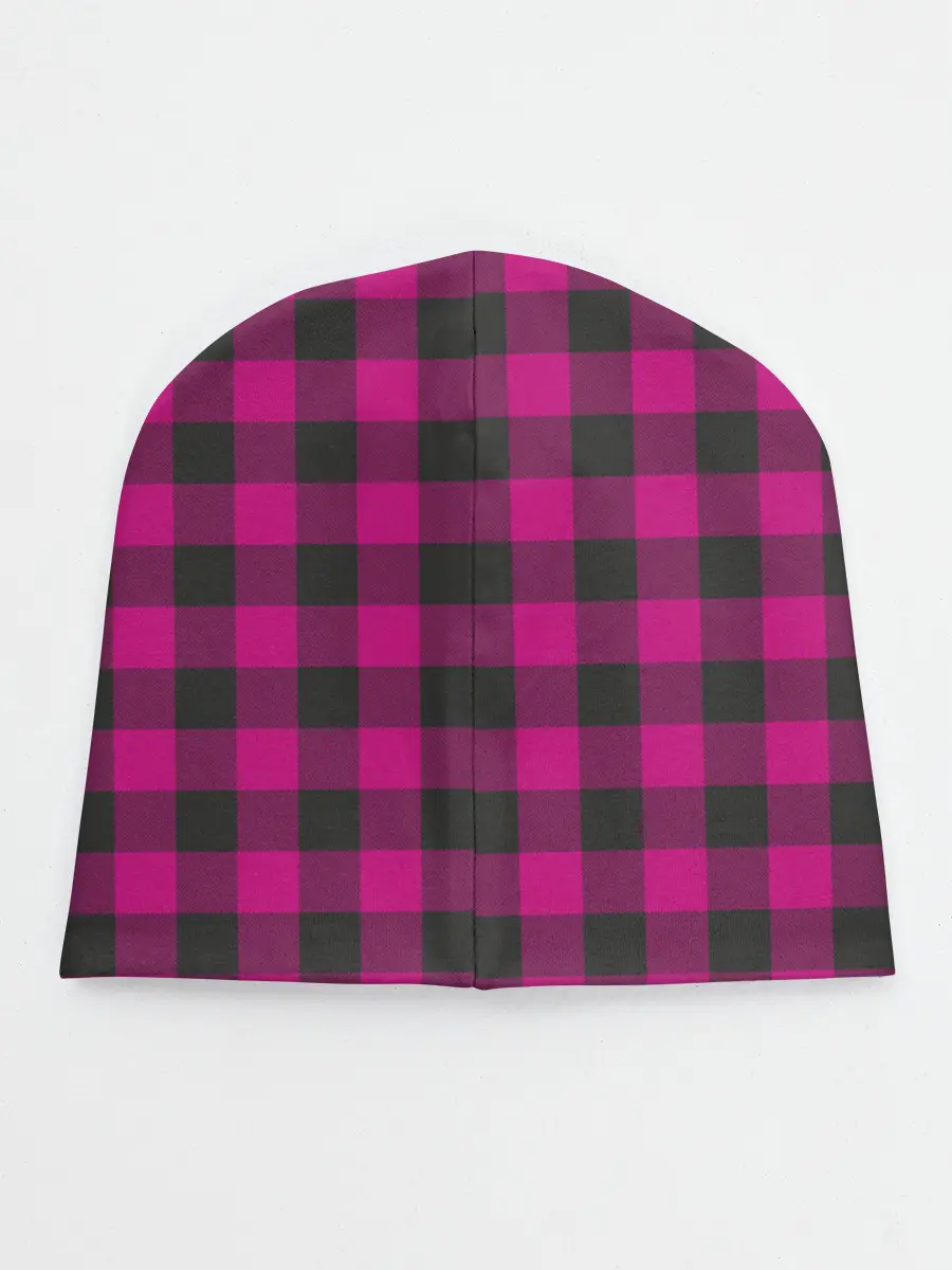 Детская шапка / Розовая клетка