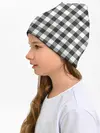Детская шапка / Черно-белая клетка