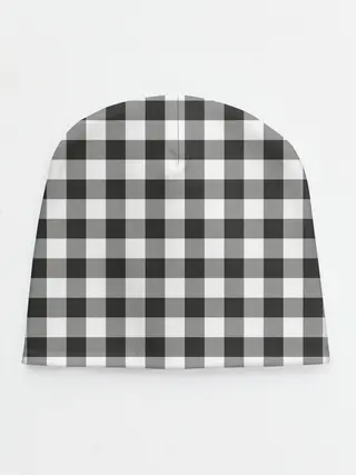 Детская шапка / Черно-белая клетка