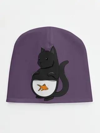 Детская шапка / Довольный кот