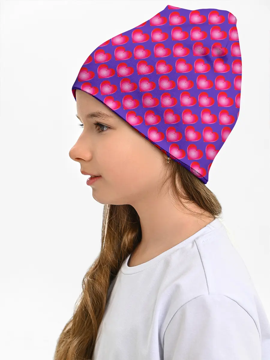 Детская шапка / Неоновые сердца