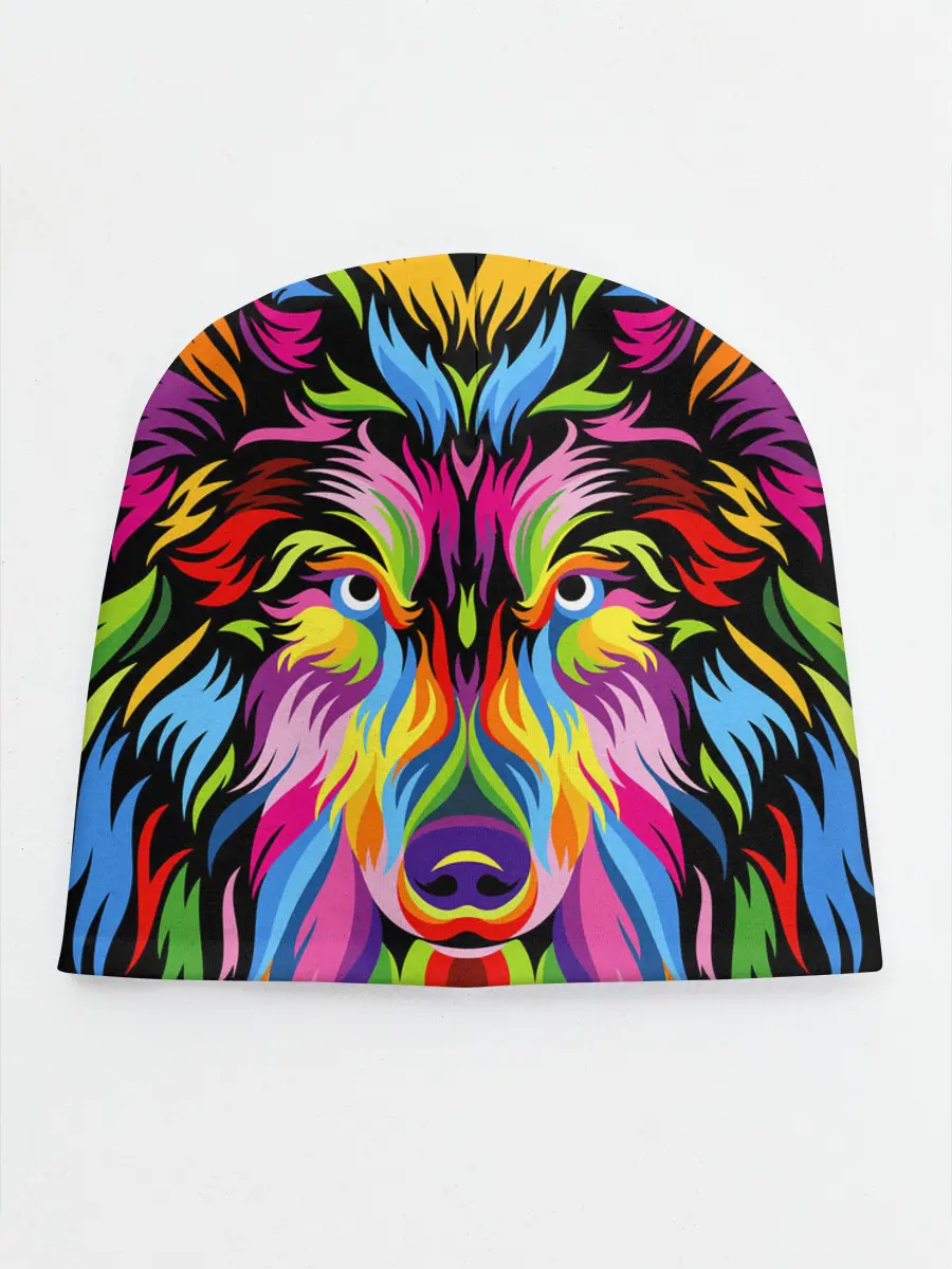 Детская шапка / Neon wolf