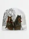 Детская шапка / Лошади и снег