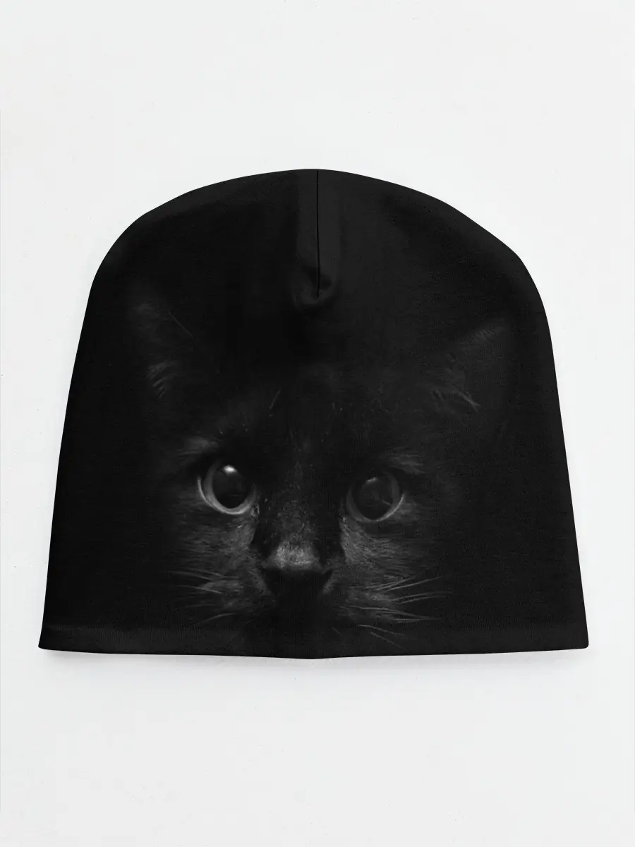Детская шапка / черный кот