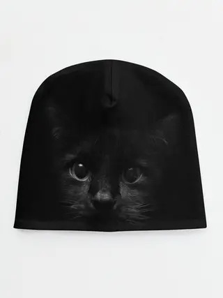 Детская шапка / черный кот